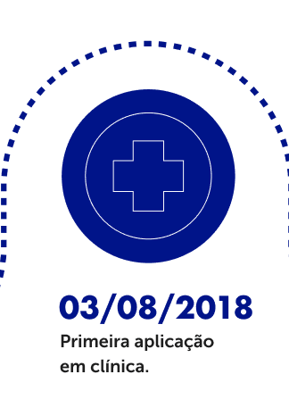 Primeira aplicação em clínica.